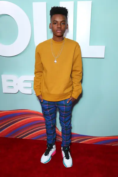 Actor Jahi Winston attends the premiere in Los Angeles. - (Photo by Leon Bennett/Getty Images for BET)