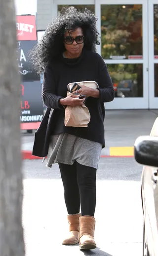 Legend on the Go - Diana Ross made a stop at Bristol Farms while out and about in Beverly Hills on Easter Sunday.(Photo: WENN.com)