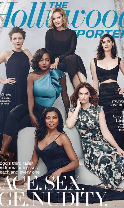 Leading Ladies - In this second joint-cover with Davis, Henson also shares the stage with Maggie Gyllenhaal, Jessica Lange, Lizzy Caplan and Ruth Wilson in the&nbsp;June 19, 2015, issue of The Hollywood Reporter. Henson sounded off on racism, sexism and how acting has healed her.  &quot;I find it very therapeutic. I've healed myself through characters, and you come out the other side of it and it's like, 'I don't feel that way about it anymore. I'm healed.'&quot;  (Photo: Hollywood Reporter Magazine, June 19th 2015)