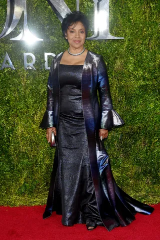 Steel Magnolia - Phylicia Rashad was superheroine chic in this metallic gown with bell sleeves at the 2015 Tony Awards at Radio City Music Hall this weekend (June 7).Read on for more red carpet gems.(Photo: Dimitrios Kambouris/Getty Images for Tony Awards Productions)