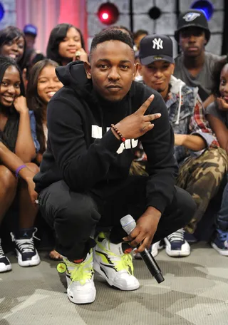 Kendrick Takes Over\r&nbsp; - Music Matters' Kendrick Lamar hits the stage as the host of BET's 106 &amp; Park. The Compton hip hop artist has become a breakout star due to his potent lyrics and young music genius, which he shared with yesterday's audience.\r(photo: John Ricard / BET)