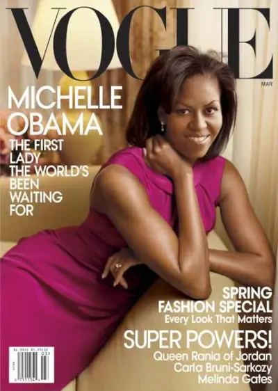 Michelle Obama - The first lady showed off her style on the March 2009 cover.  (Photo: Courtesy of Vogue)