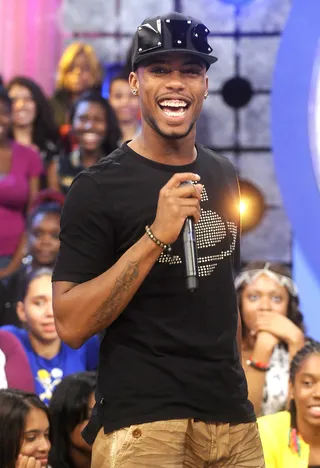 B.O.B Cheesing Hard - B.O.B. at 106 &amp; Park, August 23, 2012. (Photo: John Ricard / BET)