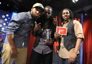 Triumph &amp; Munee Win It All! - W.O.W. All Stars Winners Triumph and Munee at 106 &amp; Park, August 23, 2012. (Photo: John Ricard / BET)