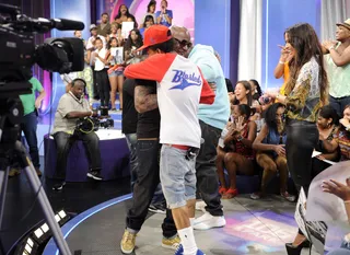 Only love over here. YMCMB! - Bow Wow greets Baby at 106 &amp; Park, August 22, 2012. (Photo: John Ricard / BET)