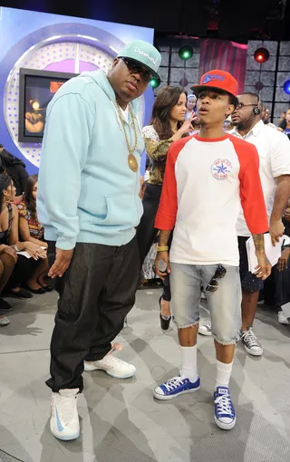 Its always family on 106 - E-40 and Bow Wow at 106 &amp; Park, August 22, 2012. (Photo: John Ricard / BET)