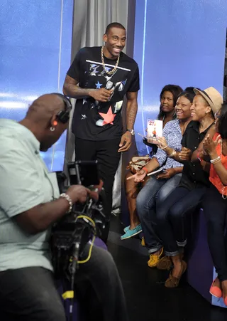 Come on Up - Amare Stoudemire enters the set at 106 &amp; Park, August 21, 2012. (Photo: John Ricard / BET)
