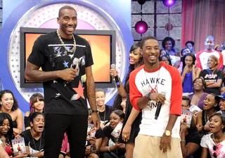 Desire - Amare Stoudemire with Paigion and Shorty Da Prince at 106 &amp; Park, August 21, 2012. (Photo: John Ricard / BET)