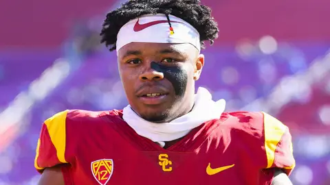LOS ANGELES, CA - NOVEMBER 23: USC Trojans defensive back Olaijah Griffin (2) looks on before a college football game between the UCLA Bruins and the USC Trojans on November 23, 2019, at Los Angeles Memorial Coliseum in Los Angeles, CA. (Photo by Brian Rothmuller/Icon Sportswire via Getty Images)
