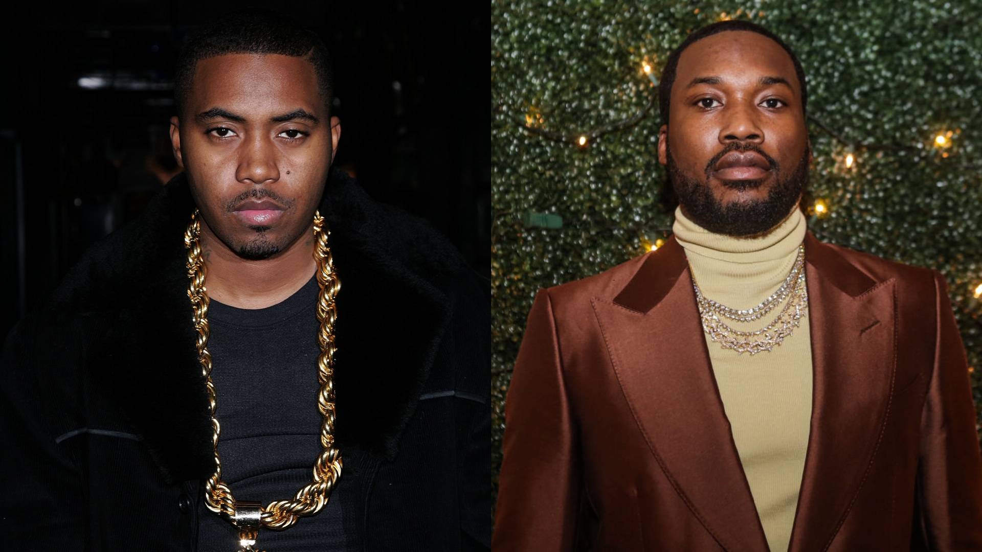 Nas and Meek Mill on BET Buzz 2020.