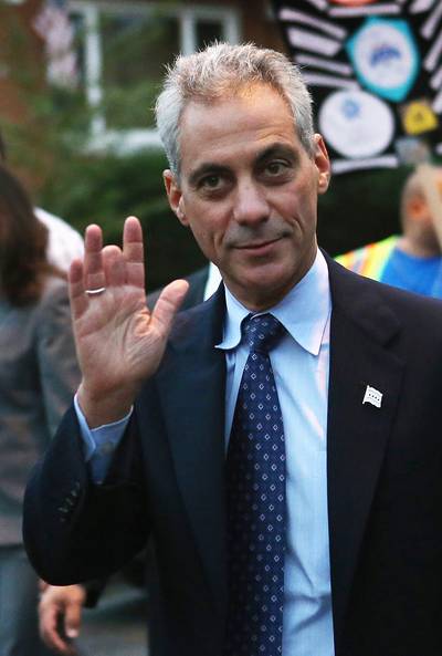 Rahm Emanuel on President Obama - “Whose values do you want in the White House when that crisis lands like a thud on the Oval Office desk? A person who said in four words, ‘Let Detroit go bankrupt’ or a president who had another four words, ‘Not on my watch.’”&nbsp;(Photo: Scott Olson/Getty Images)