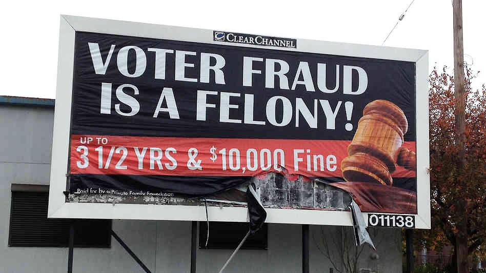 Cleveland, voter suppression billboard