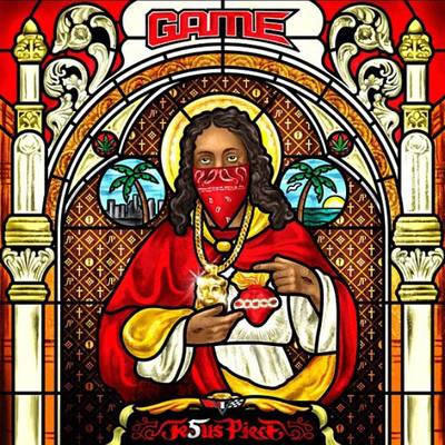 Game - For the artwork on his fifth album Jesus Piece, Game featured a picture of a Black Jesus on the cover. Nothing wrong with that, but Game's depiction had God's son wearing a red bandana over his mouth, a Jesus piece and a teardrop tattoo.Defending his choice with MTV, the LA spitter said,&nbsp;“I did the album cover the way I wanted to. It embodies part of my career, my life; it’s all in that cover. And, you know, I love God, Jesus Christ is my savior and I’m still out here thuggin’.”(Photo: Interscope)