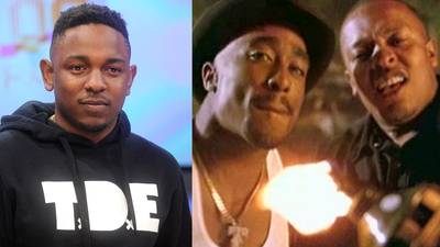 The Real - Kendrick Lamar found early rap inspiration when he saw&nbsp;Tupac and Dr. Dre shooting the video for their classic &quot;California Love&quot; in Compton as a child.&nbsp;  (Photos from left: John Ricard / BET, Death Row Records)