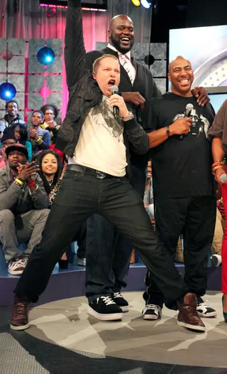 Crazy Guy - Comedian Gary Owen wilding out on set (Photo: Randy Smith/BET)