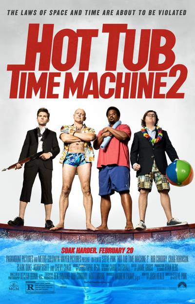 Hot Tub Time Machine 2: February 20 - The hilarious time-traveling guys are back sans John Cusack. But when one of them gets shot by an unknown assailant the boys have to fire up the time machine once again to save him. Craig Robinson returns as the deadpan and ironically funny character Nick.  (Photo: Paramount)