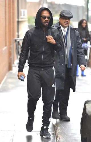 Morning Rush - Juicy J leaves The View in NYC after performing with Ne-Yo on the Monday morning show.(Photo: RGK, PacificCoastNews)