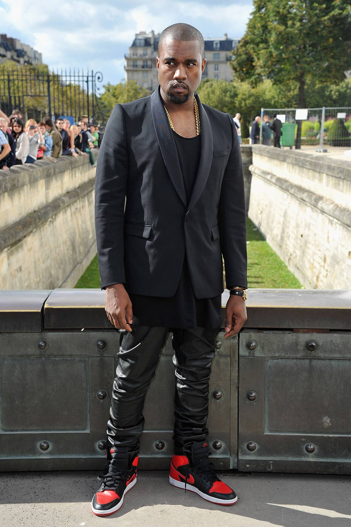 On Leather Jogging - Image 6 from Kanye West's Biggest Fashion Statements | BET