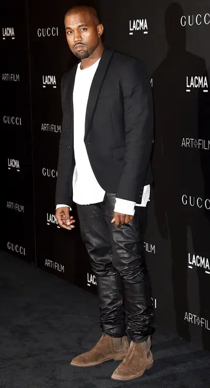 On Leather Jogging - Image 6 from Kanye West's Biggest Fashion Statements | BET