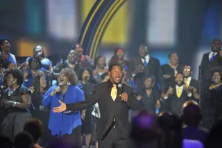 Raise Him Up  - Continuing to lift up his name is Earl Bynum Jr. and Mt. Unity Choir. (Photo: Kris Connor/Getty Images for BET Networks)