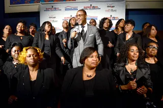 Fellowship - Pastor Charles Jenkins and the Fellowship pose for a picture at Super Bowl Gospel Celebration 2012 at Clowes Memorial Hall of Butler University in Indianapolis. (Photo: Daniel Boczarski/Getty Images for Super Bowl)