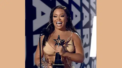 Latto accepts the Best New Artist award presented by Sprite onstage during the 2022 BET Awards at Microsoft Theater on June 26, 2022 in Los Angeles, California.  