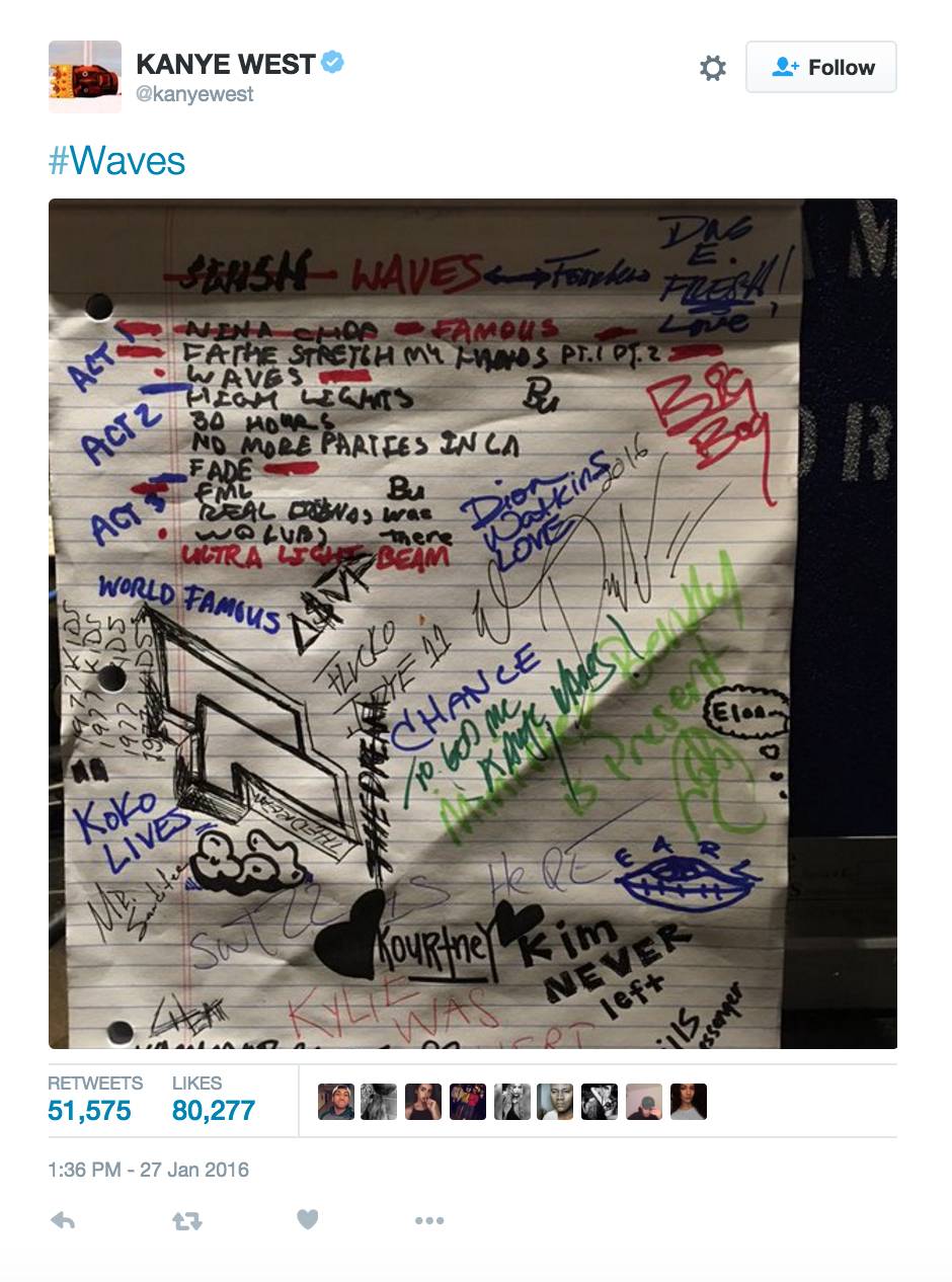 January 2016: The Second - Image 25 from The History of Kanye's 'T.L.O.P.'  Documented on Twitter