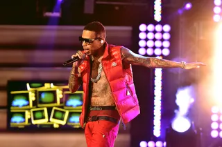 ATLANTA, GA - OCTOBER 09: Kid Ink performs onstage at the BET Hip Hop Awards Show 2015 at the Atlanta Civic Center on October 9, 2015 in Atlanta, Georgia. (Photo: Paras Griffin/BET/Getty Images for BET Networks)