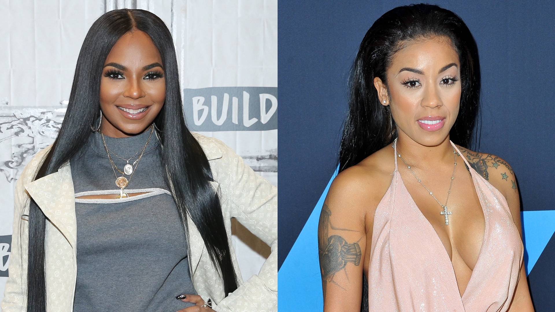 Ashanti and Keyshia Cole on BET Buzz 2020.