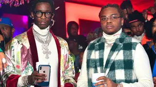 ATLANTA, GA - FEBRUARY 24: Rappers Young Thug and Gunna attend Gunna "Drip or Drown 2" album release party at Compound on February 24, 2019 in Atlanta, Georgia.(Photo by Prince Williams/Wireimage)