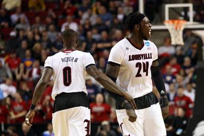 Louisville's Harrell, Rozier Entering NBA Draft - Well, that was fast. Fresh off losing its Elite Eight matchup against Michigan State on Sunday, Louisville stars&nbsp;Montrezl Harrell and Terry Rozier have delcared eligible for the 2015 NBA Draft.&nbsp;&quot;They're both leaving, yes—100 percent,&quot; Cardinals&nbsp;coach Rick Pitino told ESPN on Monday. &quot;And it's the right thing to do for both of them.&quot; Harrell, a 6'8&quot; junior forward, averaged 15.7 points and 9.2 rebounds per game. Rozier, a 6'1&quot; sophomore guard, put up 17.1 points per game this season.(Photo: Otto Greule Jr/Getty Images)
