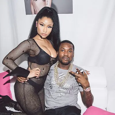 Nicki in Paris - While Nicki takes Europe by storm, Meek is right by her side supporting his main chick. The femcee posted this cozy snap with the caption, &quot;@meekmill thnku for cmn out boo.&quot;(Photo: Nicki Minaj via Instagram)