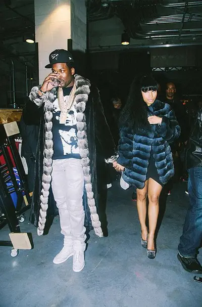 No Pictures, Please&nbsp; - Rocking matching furs and holding hands, hip hop's newest partners in crime look pretty much picture perfect. Just ask Meek Mill, who posted this photo with the caption, &quot;I used 2 dream of this s**t.&quot;(Photo: Meek Mill via Instagram)