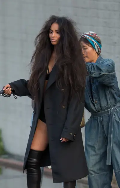 Fashion Forward - Ciara&nbsp;gets ready for her close-up as she's seen on set of a Vogue photo shoot in Los Angeles.(Photo: VIPix/Splash News)