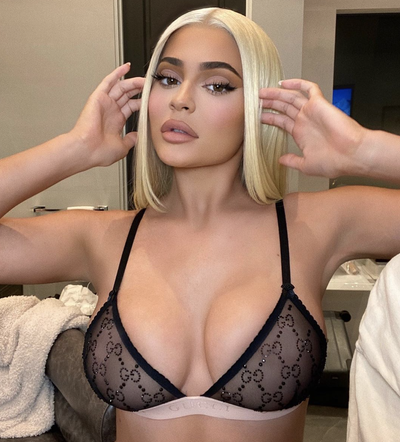 Kylie Jenner - Kylie switched up her look opting for a blonde unit. The beauty mogul posed in a black monogram Gucci bra ($1100) and a gorgeous beat for her Instagram followers. Kylie loved the look so much, she posted the photo twice. They say blondes do have more fun!&nbsp; Kylie Jenner