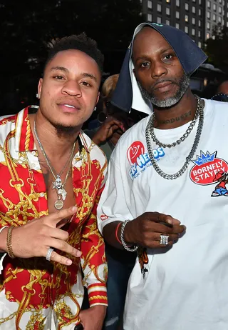 2019:&nbsp;Rotimi and DMX pose backstage at the 10th Annual ONE Musicfest. - (Photo:&nbsp;Paras Griffin/Getty Images)