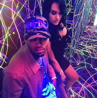 Liquor  - "There's something in this liquor, girl/The air is getting thicker/I can't help but stare at you, oh yeah/Girl what did you do?/What did you slip up in my cup, girl?/Cause I want some I had a little bit too much, girl/So come over here, whoa"(Photo: Chris Brown via Instagram)