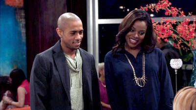 Stacy's Got the Answers - Although Crystal is pretty sad, Stacy brings Rashad to cheer her up! (Photo: BET)