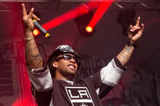 SXSW 2014 - Ty Dolla $ign mobbed up with his cohorts at SXSW to turn out the “Respect the West” showcase and show how their coast became dominant. YG,&nbsp;Lil Debbie,&nbsp;Vince Staples&nbsp;and&nbsp;Audio Push&nbsp;were just a few to wreck the stage with Ty while the O.G. Snoop Dogg closed out the night.(Photo: Josh Brasted/Getty Images)