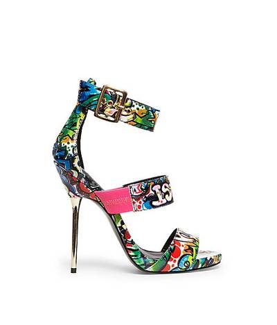 Show Stoppers - How could you not stand out in these flashy, graffiti-print sandals with spiked heels? Better call the paparazzi, ?cause these babies are meant for the spotlight.&nbsp;  (Photo: Courtesy of Steve Madden)