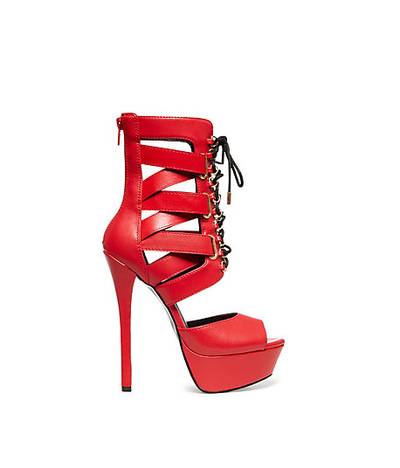 Red Hot - Keyshia clearly isn?t afraid of color (just another reason to love her!), giving us another red moment to obsess over. This lace-up sandal would look fab with a flirty skirt or denim skinnies for a more casual look.  (Photo: Courtesy of Steve Madden)