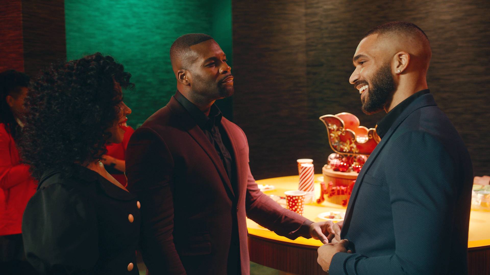 Still of  KJ Smith as Billie, Amin Joseph as David, and Tyler Lepley as Micah from BET's "Tales" episode 209 - Ex Factor. (Photo: BET)