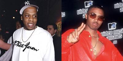 Summer '96 - Speaking of beefs, let?s #FBF and talk about how Hov and Nas made the summer of 1996 so great.(Photos from left: Richard Corkery/NY Daily News Archive via Getty Images, Evan Agostini/Getty Images)