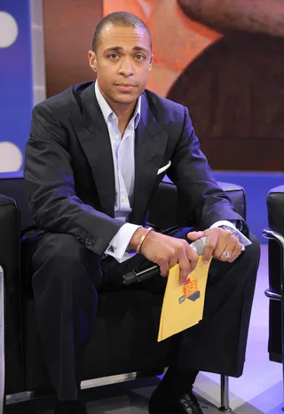 Listen Up - TJ Holmes at 106 &amp; Park, April 16, 2012. (Photo: John Ricard / BET)