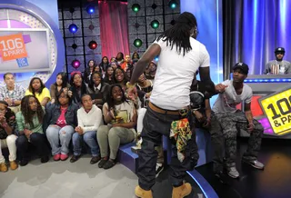 Greetings - Ace Hood greets fans at the conclusion of the taping at 106 &amp; Park, April 13, 2012. (Photo: John Ricard/BET)
