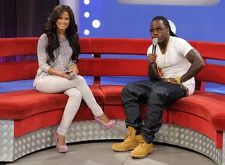 Have a Seat - Ace Hood and Rocsi Diaz at 106 &amp; Park, April 13, 2012. (Photo: John Ricard/BET)
