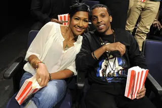 Smile for the Camera - Terri Vaughn and Robbie Tate Brickle at 106 &amp; Park, April 12, 2012. (Photo: John Ricard / BET)
