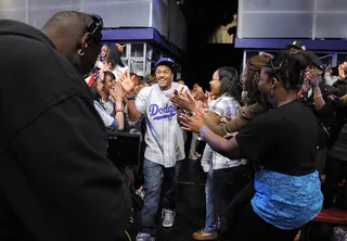 Come on Out - Pooch Hall is co-hosting today with Rocsi Diaz at 106 &amp; Park, April 11, 2012. (Photo: John Ricard / BET)