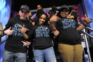 Glad To Be Here - Audience members show their support for Cullen Jones' charity, "Make a Splash" at 106 &amp; Park, April 11, 2012. (Photo: John Ricard / BET)
