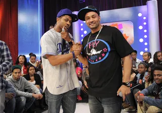 Holla - Pooch Hall and DJ Live at 106 &amp; Park, April 11, 2012. (Photo: John Ricard / BET)
